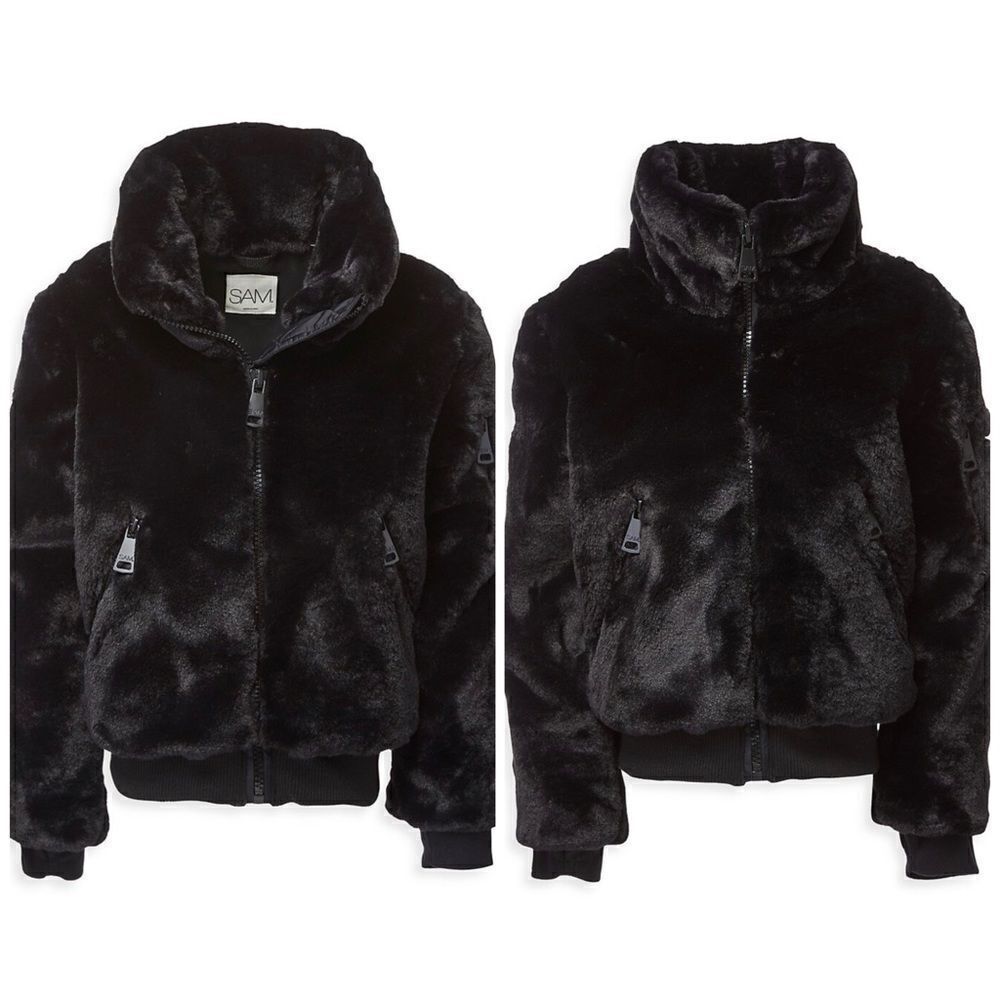 Sam. Girl's Harlow Faux Fur Jacket size 10